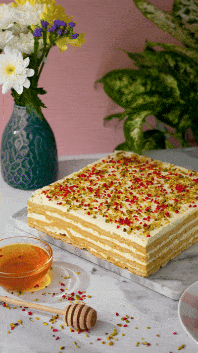 Golden Honey Slice Cake